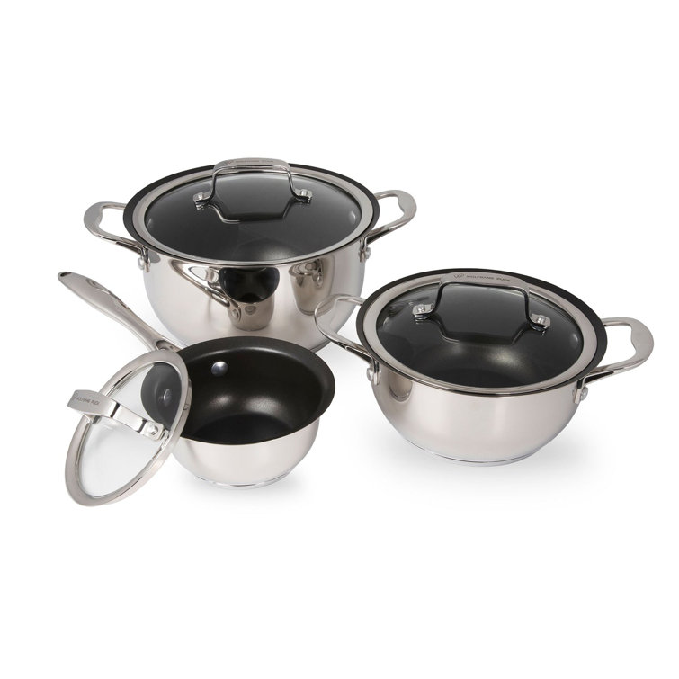 Wolfgang Puck 6 Piece Stainless Steel Non Stick Cookware Set Wayfair